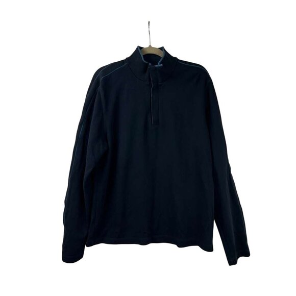 Boss Hugo Boss Men's Size XL 1/4 Zip Navy Blue Pullover Sweater Regular Fit - Picture 7 of 16